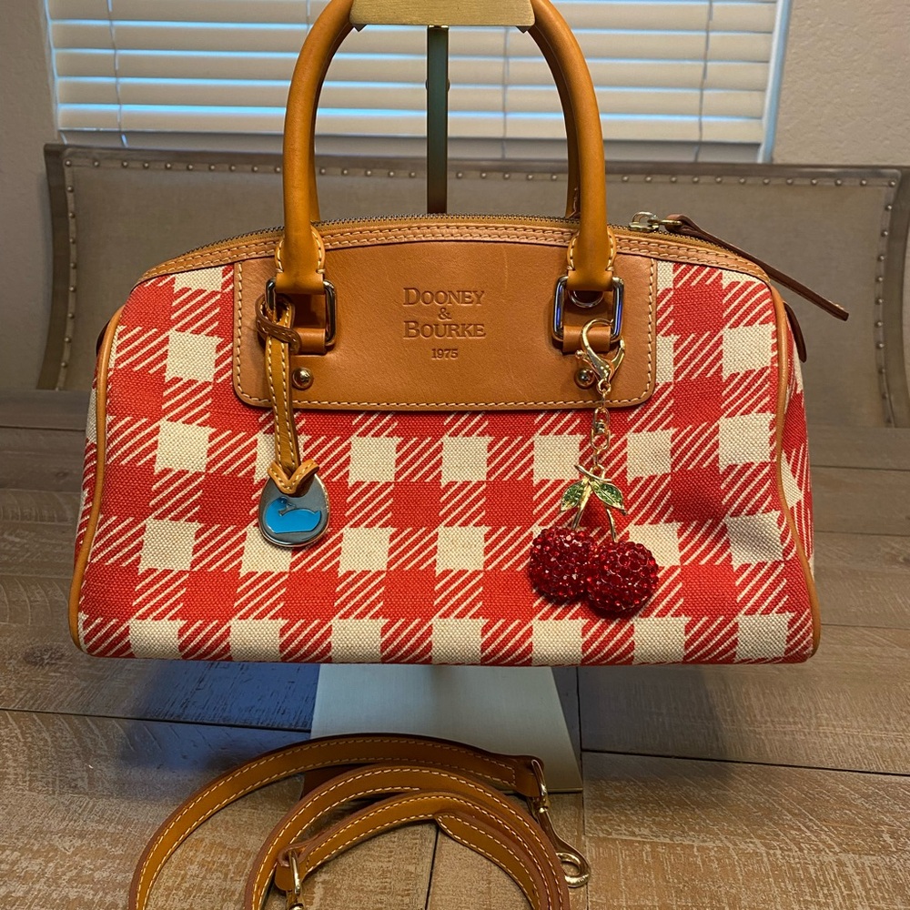 Dooney & Bourke Red and White Checkered Satchel - Picture 2 of 9